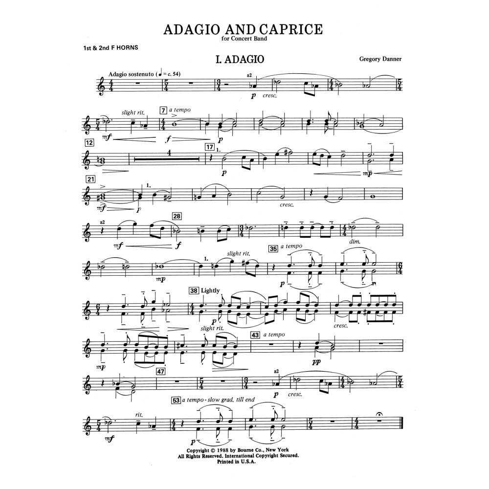 Adagio and Caprice - F Horn 1 & 2