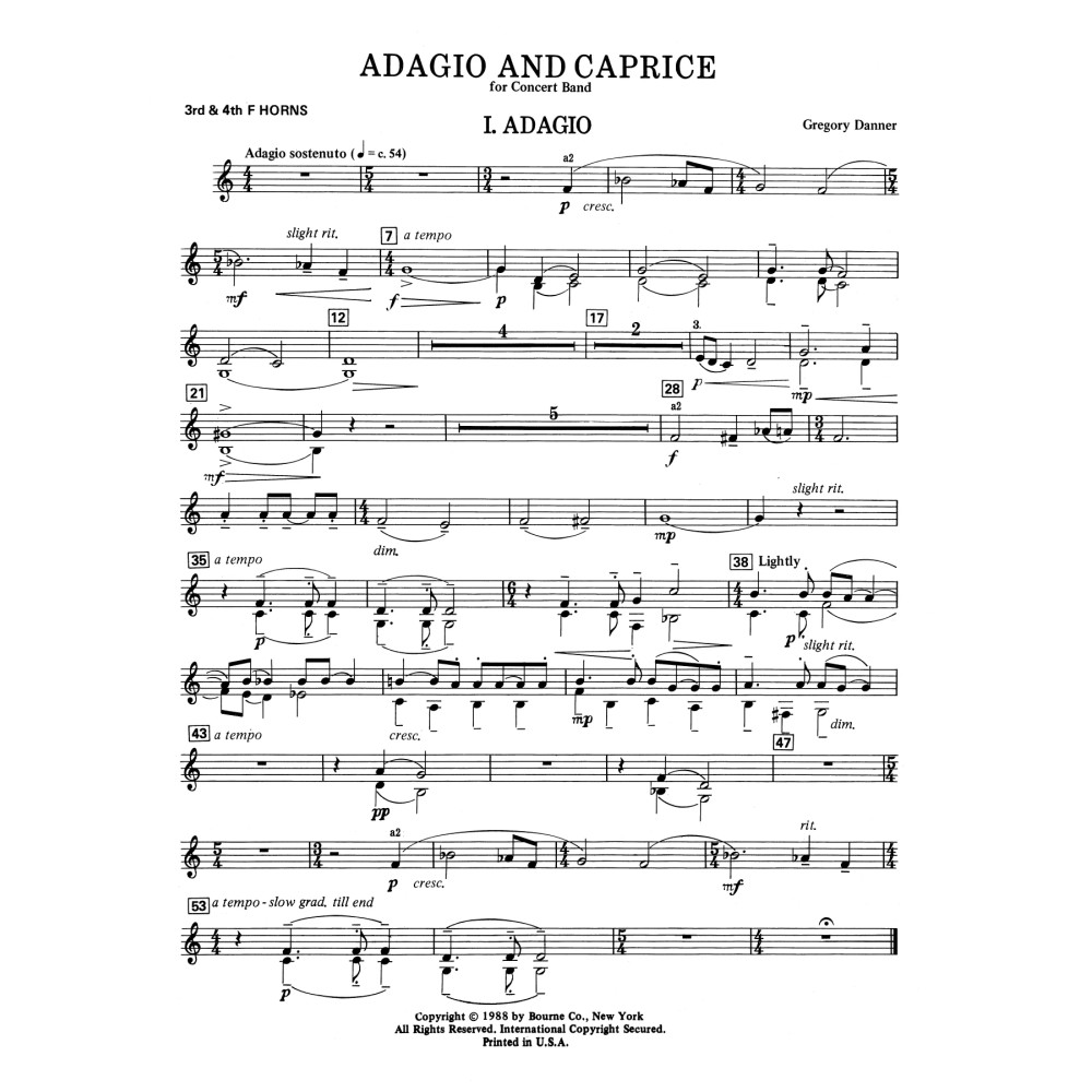 Adagio and Caprice - F Horn 3 & 4