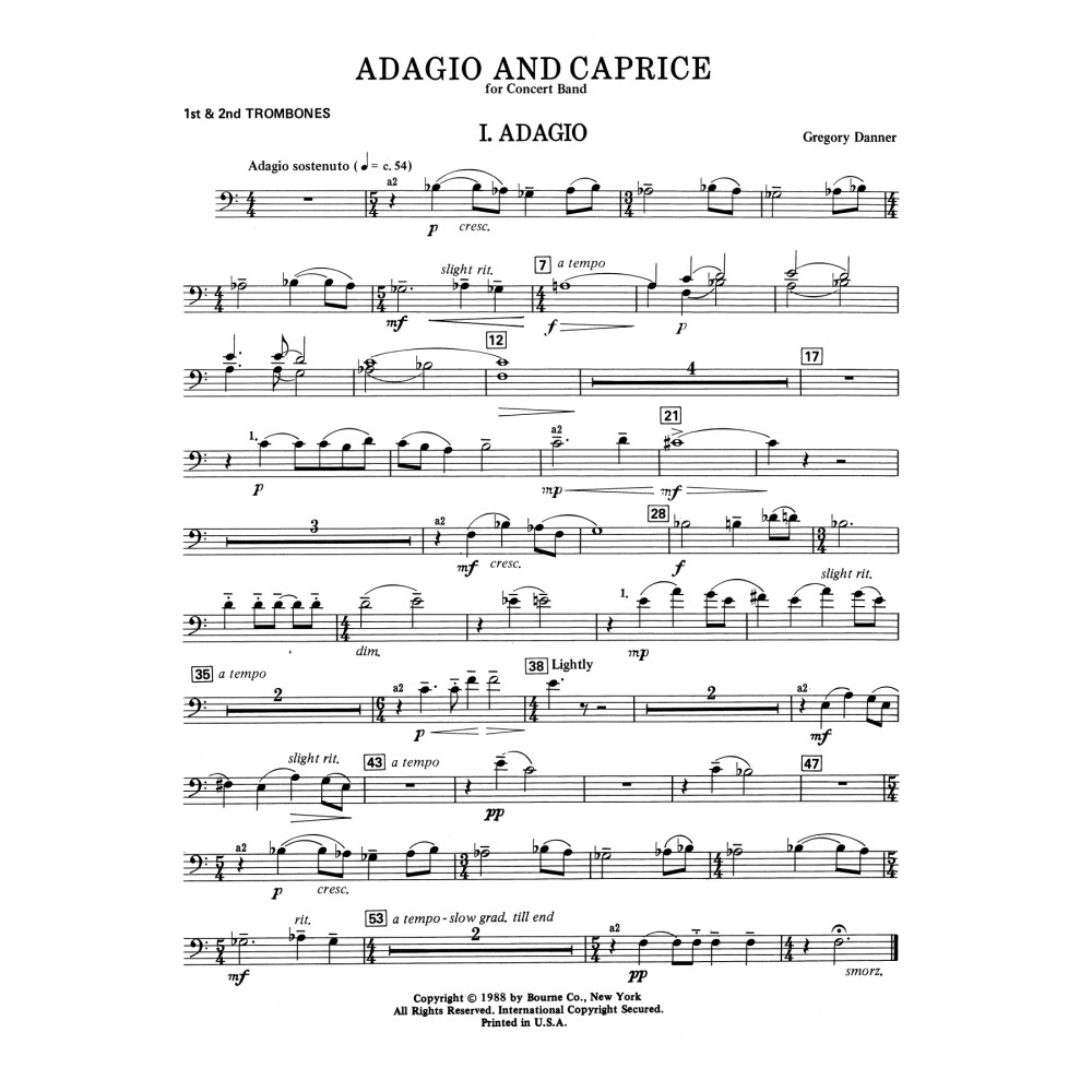 Adagio and Caprice - Trombone 1 & 2