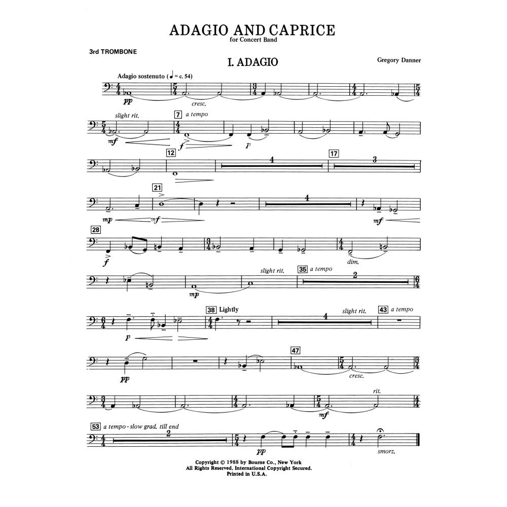 Adagio and Caprice - 3rd Trombone