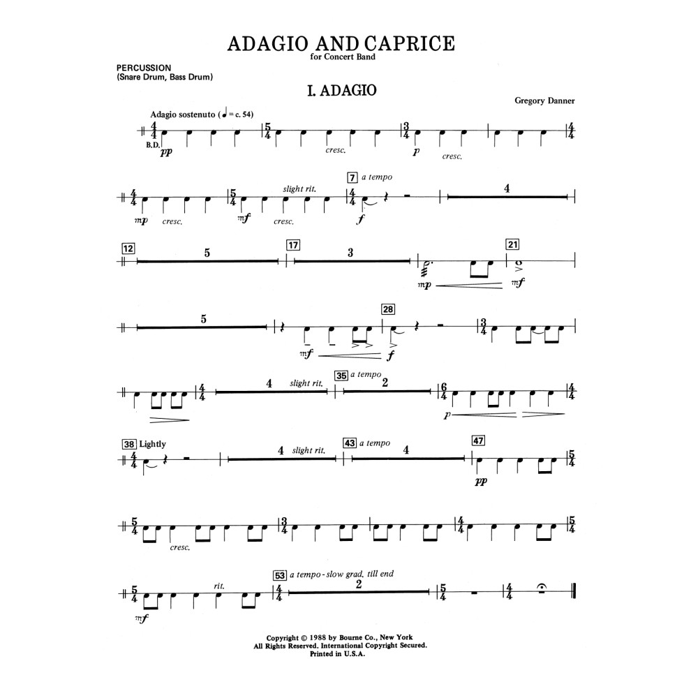 Adagio and Caprice - Percussion