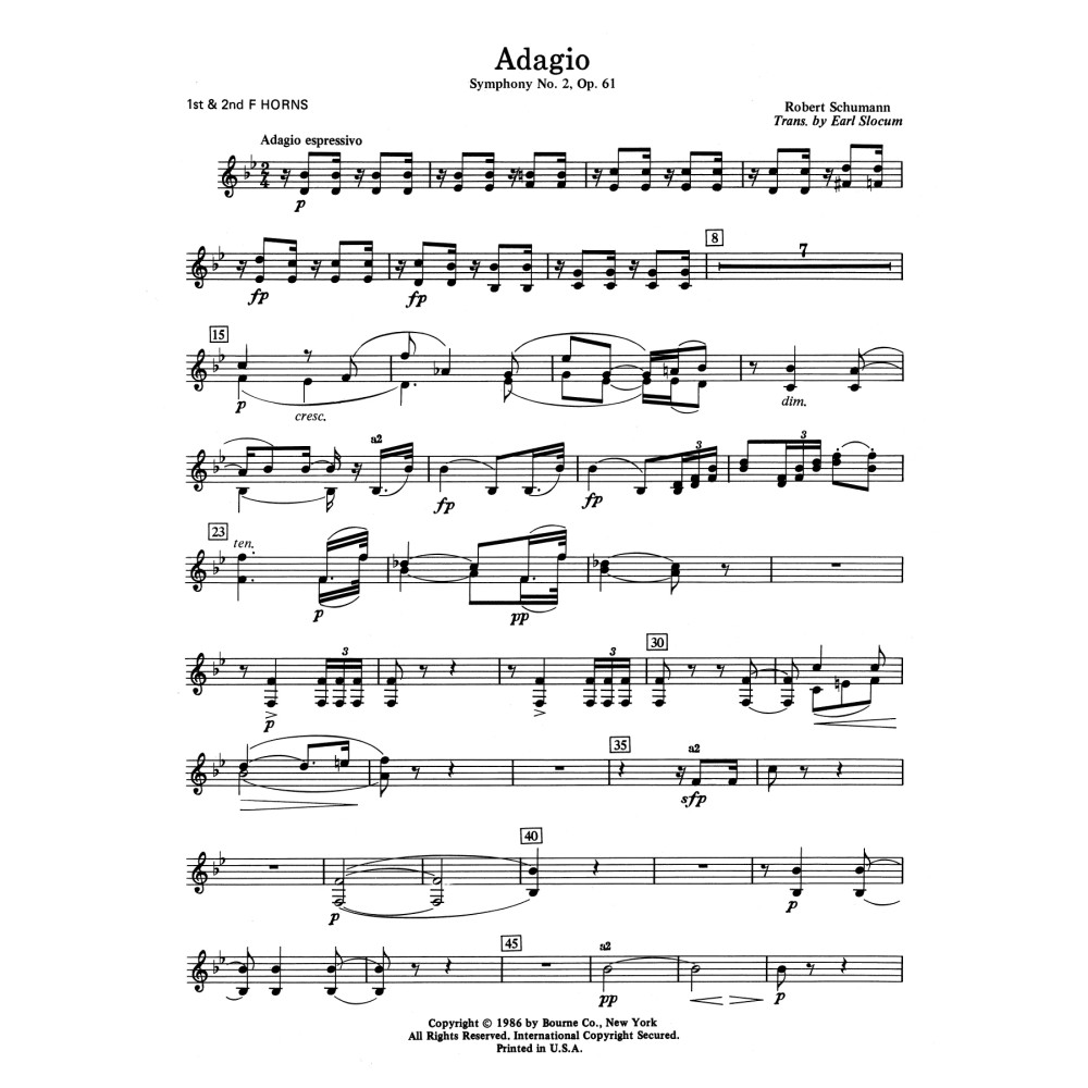 Adagio Symphony No. 2, Op. 61 - F Horn 1 & 2