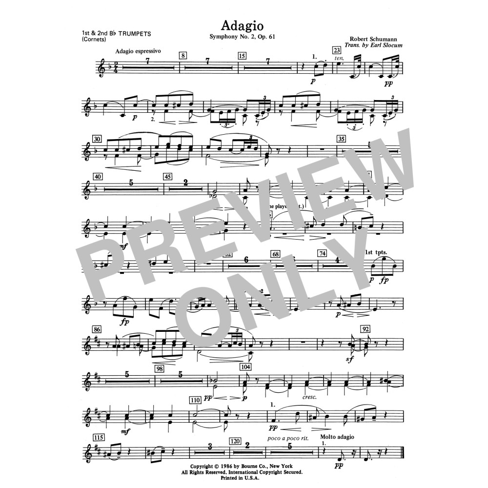 Adagio Symphony No. 2, Op. 61 - 1st & 2nd Bb Trumpet