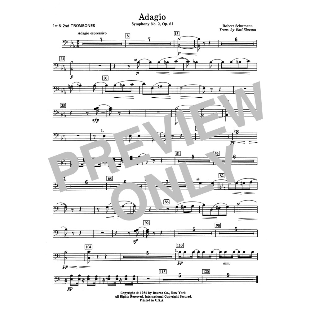 Adagio Symphony No. 2, Op. 61 - 1st & 2nd Trombone