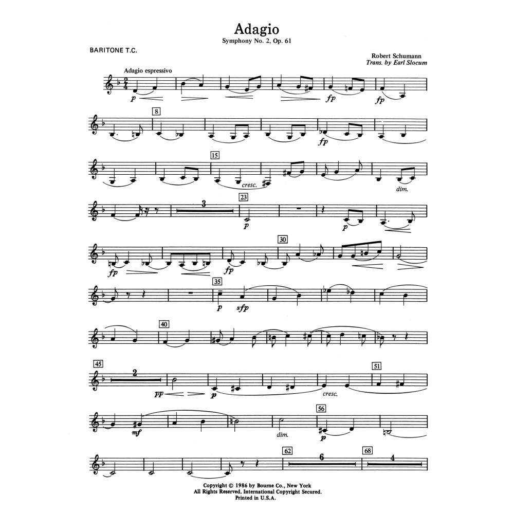 Adagio Symphony No. 2, Op. 61 - Baritone T.C.