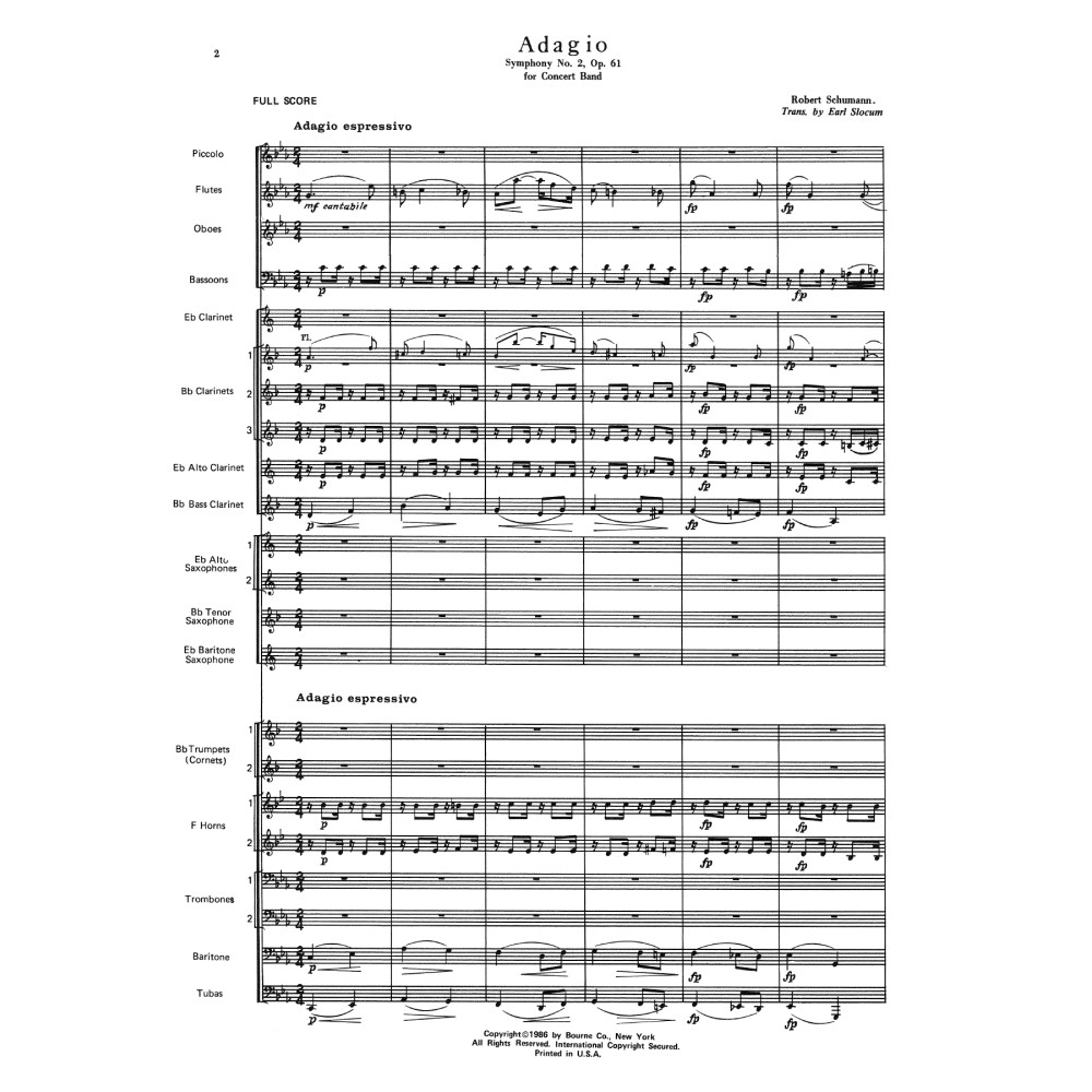 Adagio Symphony No. 2, Op. 61 - Full Score