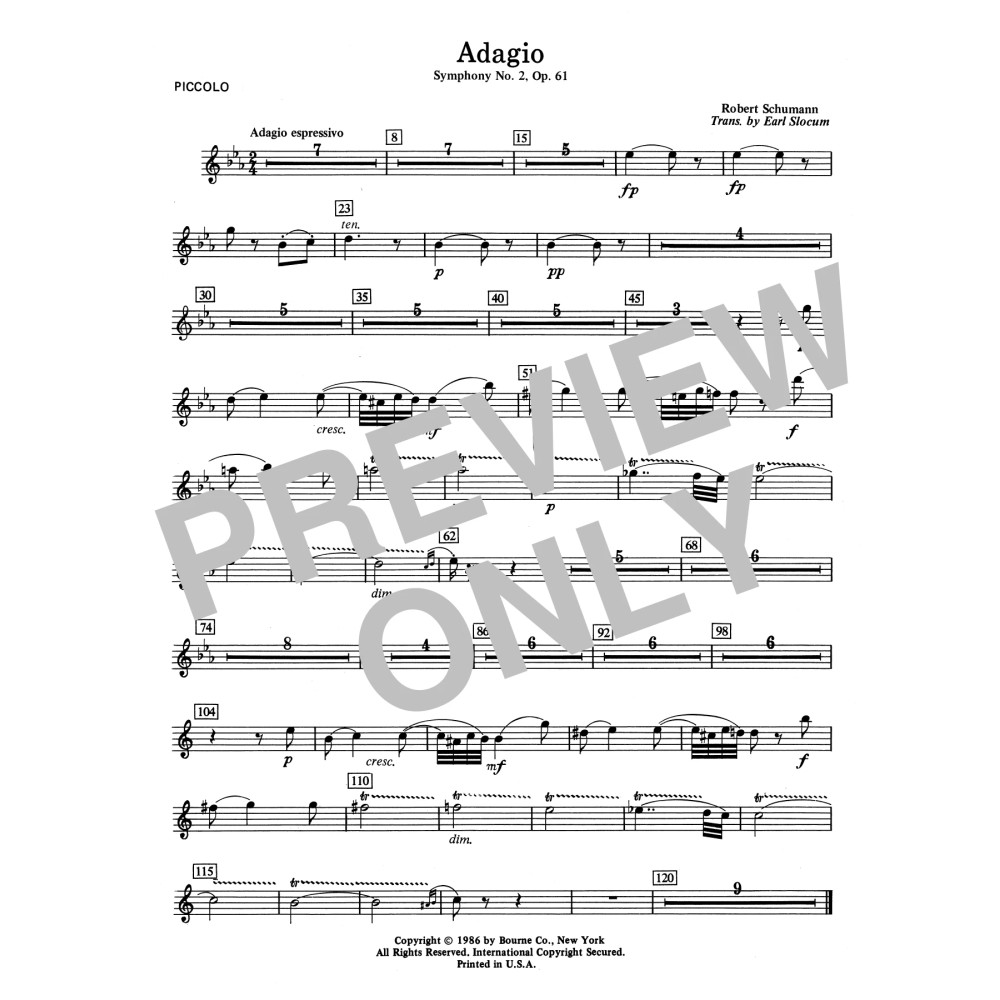 Adagio Symphony No. 2, Op. 61 - Piccolo