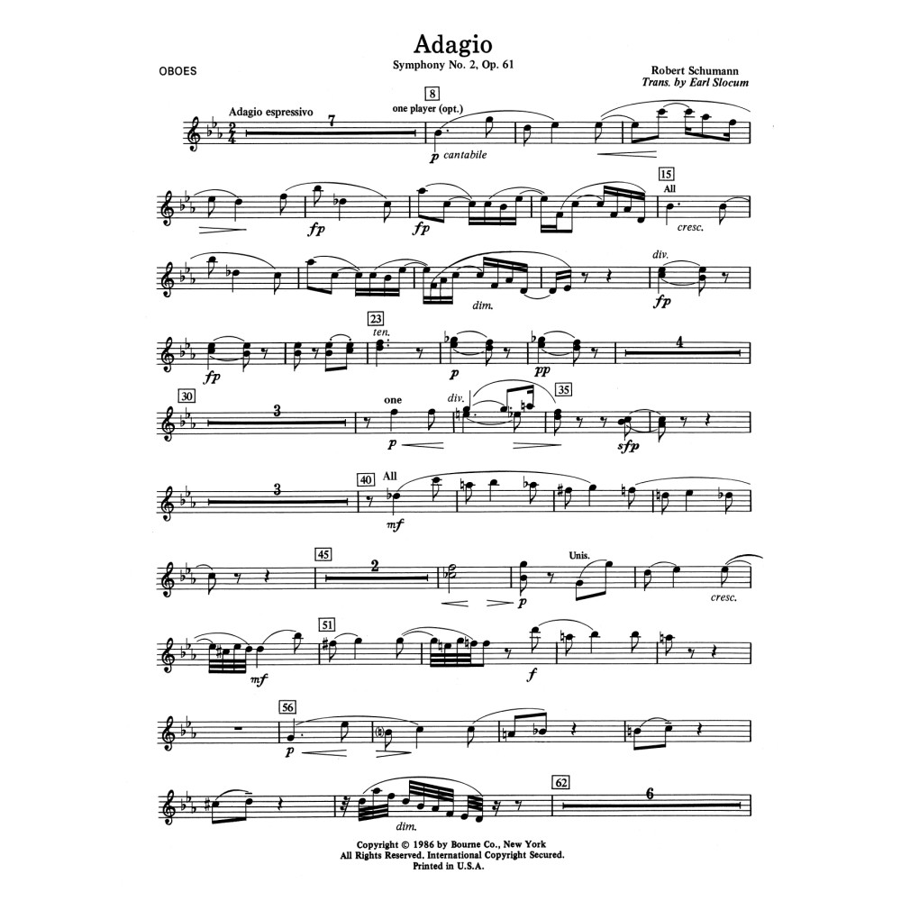 Adagio Symphony No. 2, Op. 61 - Oboe
