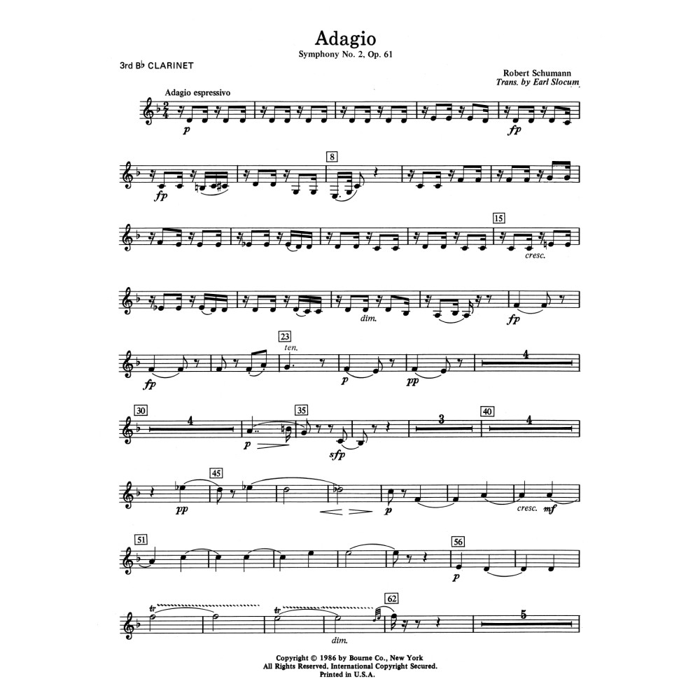 Adagio Symphony No. 2, Op. 61 - 3rd Bb Clarinet