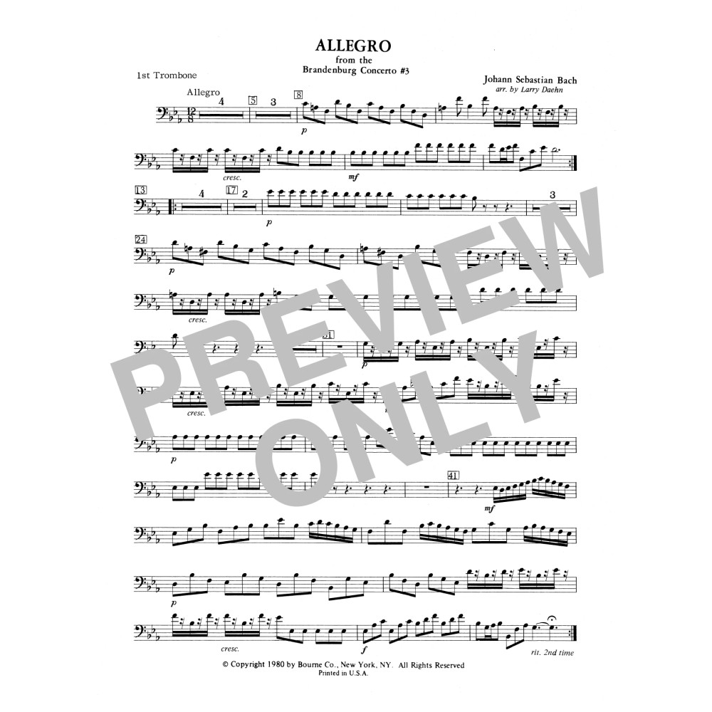 Allegro from Brandenburg Concerto No. 3 - 1st Trombone