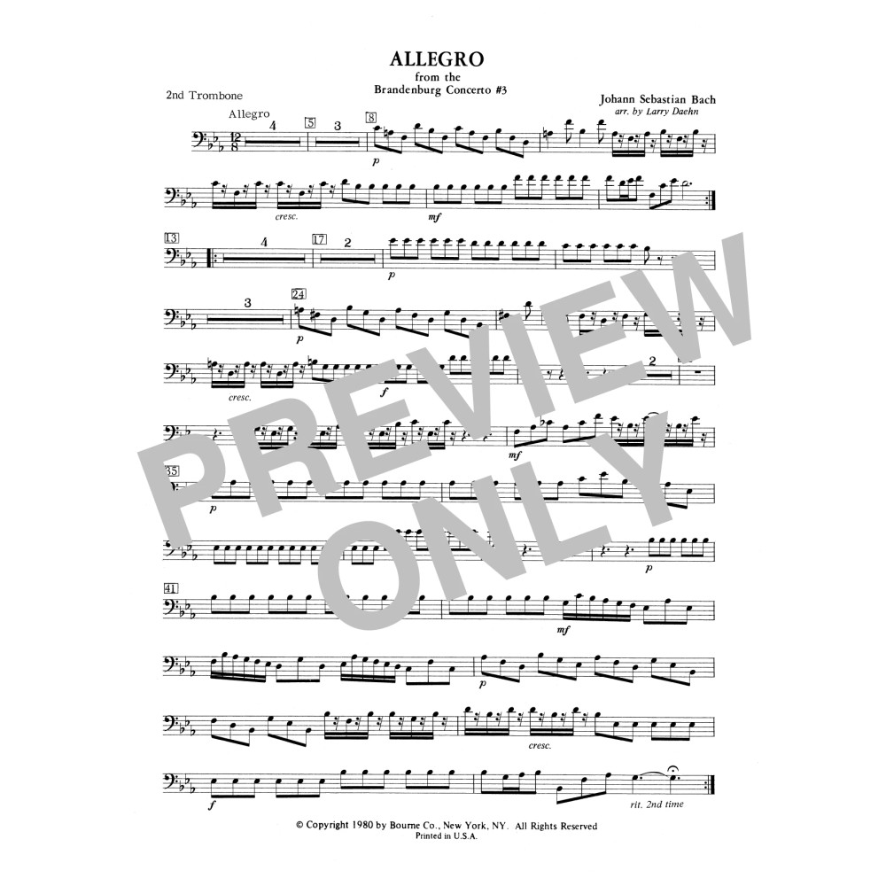 Allegro from Brandenburg Concerto No. 3 - 2nd Trombone