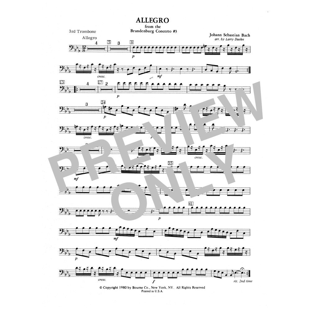 Allegro from Brandenburg Concerto No. 3 - 3rd Trombone