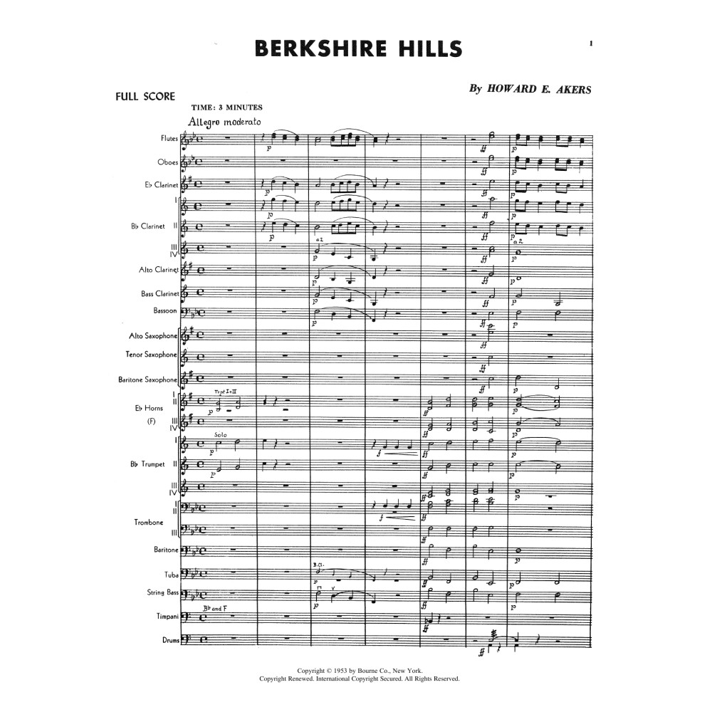 Berkshire Hills - Full Score