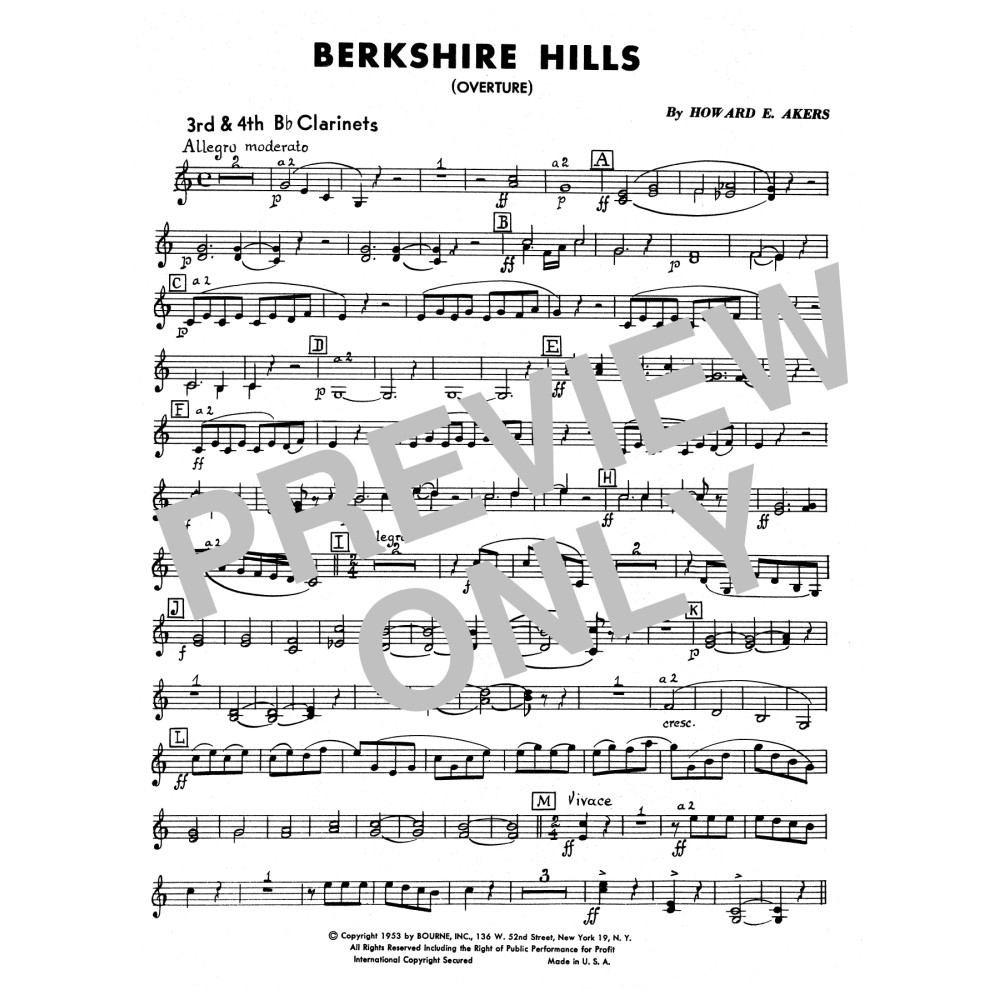 Berkshire Hills - 3rd Bb Clarinet