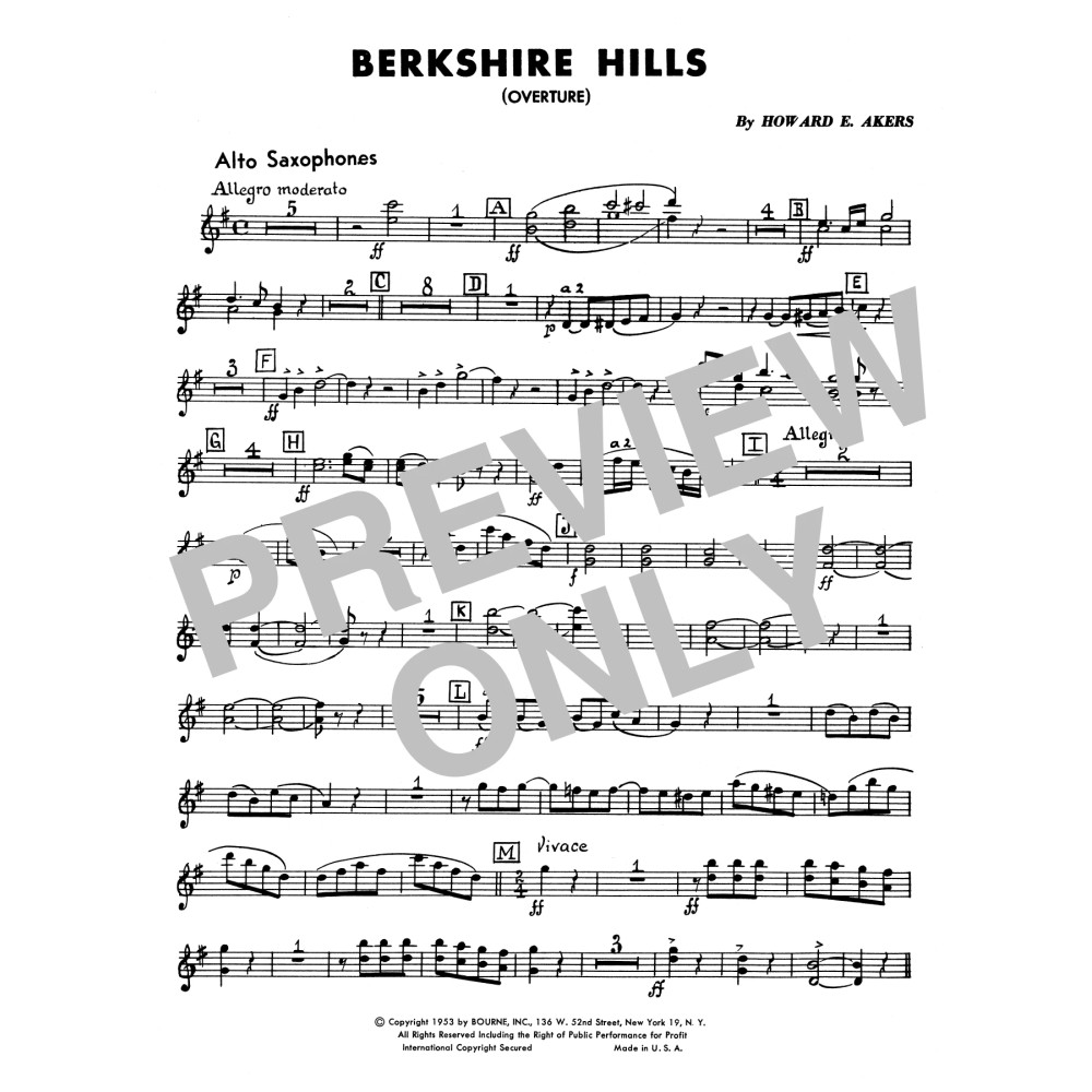 Berkshire Hills - Alto Saxophone