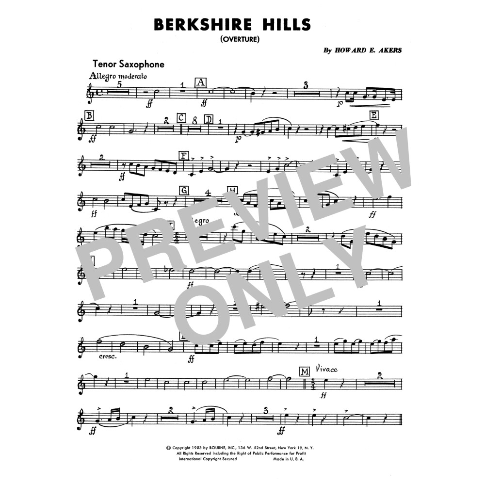 Berkshire Hills - Bb Tenor Sax