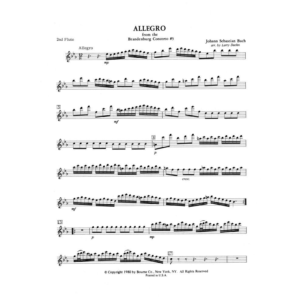 Allegro from Brandenburg Concerto No. 3 - 2nd Flute