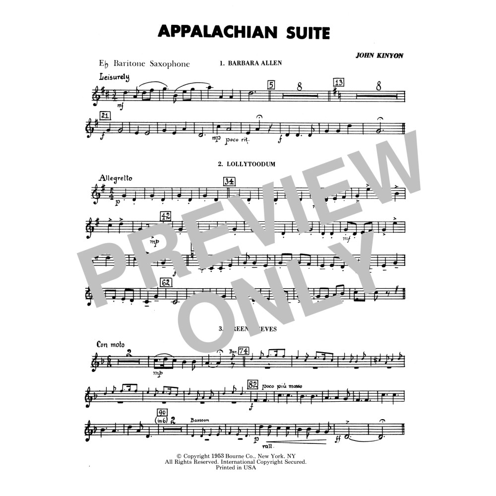 Appalachian Suite - Eb Baritone Sax