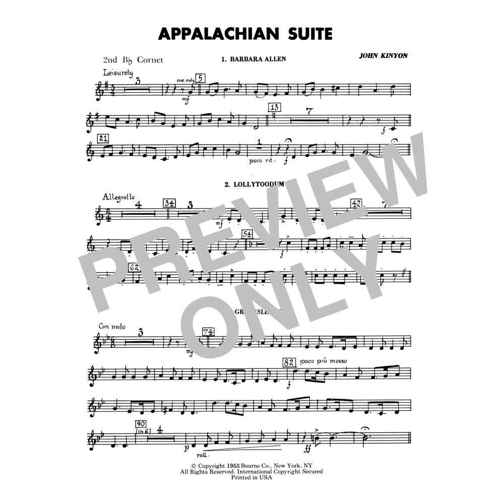 Appalachian Suite - 2nd Bb Cornet