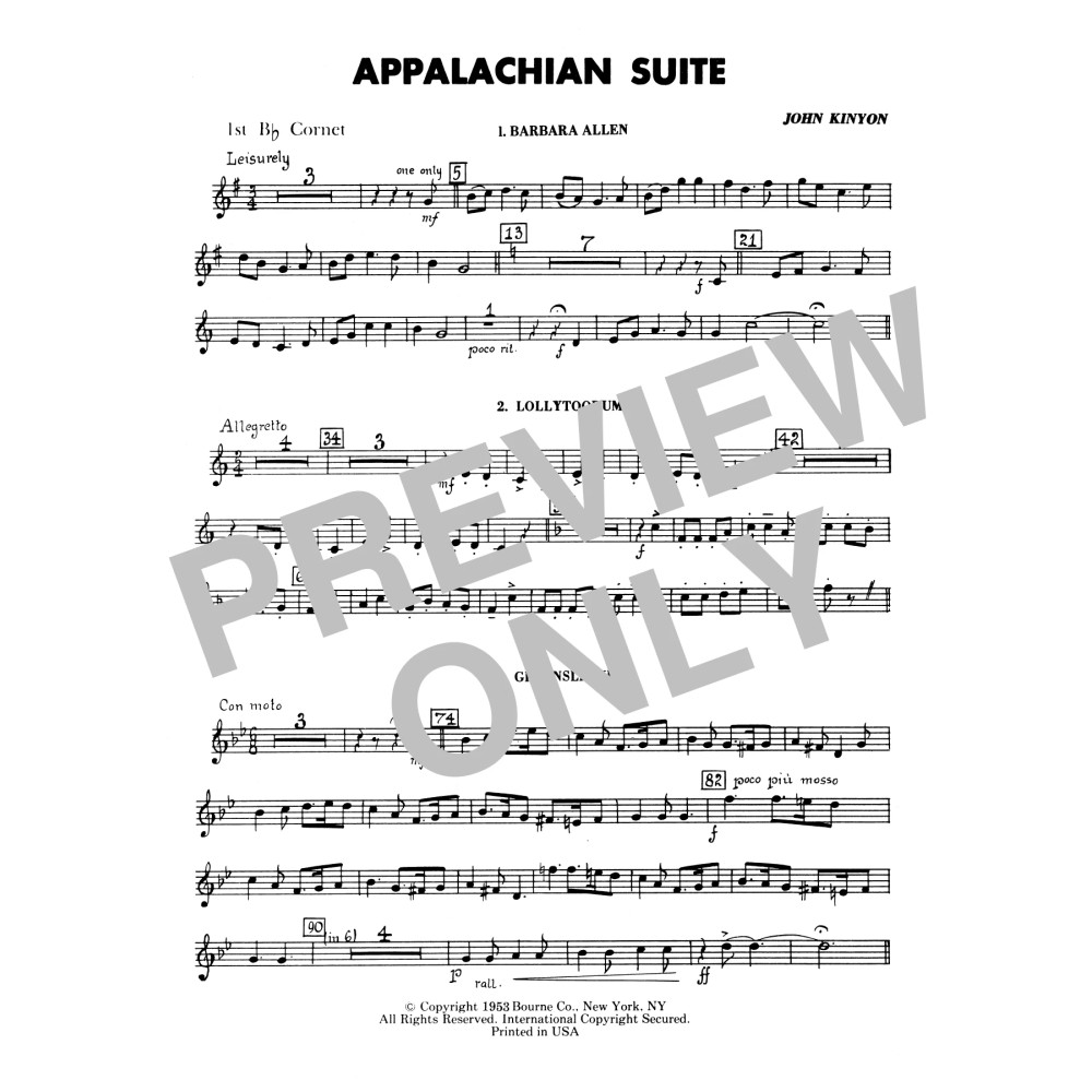 Appalachian Suite - 1st Bb Cornet