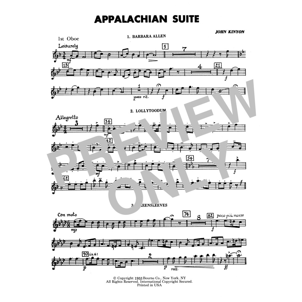 Appalachian Suite - 1st Oboe