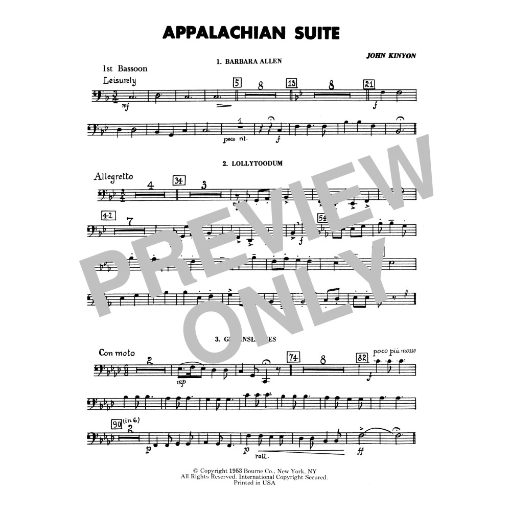 Appalachian Suite - 1st Bassoon