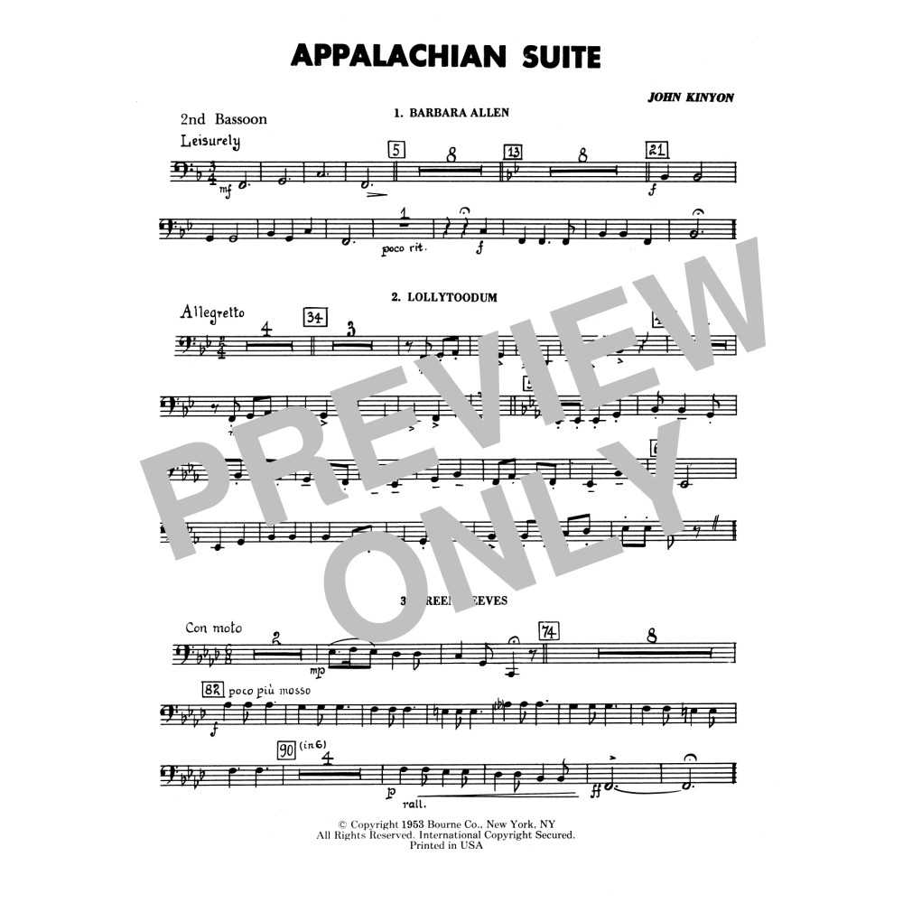 Appalachian Suite - 2nd Bassoon