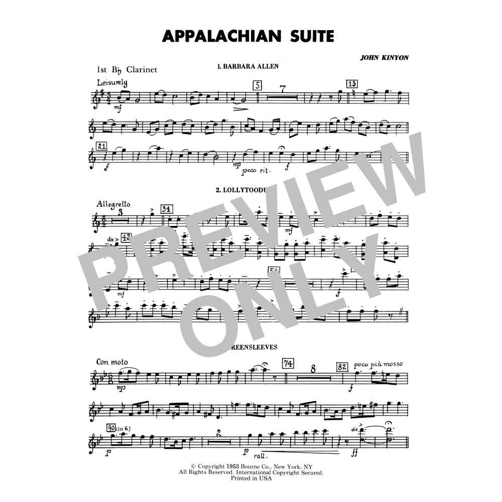 Appalachian Suite - 1st Bb Clarinet