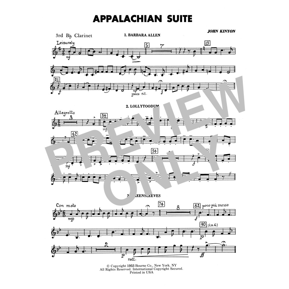 Appalachian Suite - 3rd Bb Clarinet