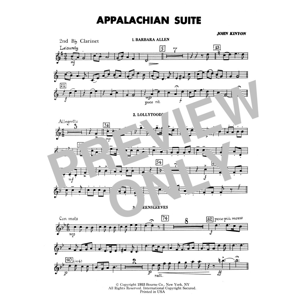 Appalachian Suite - 2nd Bb Clarinet
