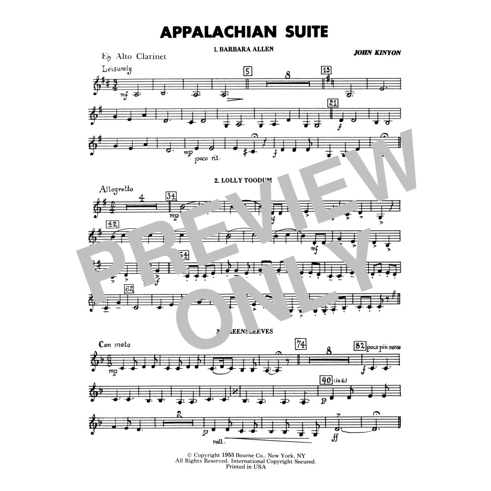 Appalachian Suite - Eb Alto Clarinet