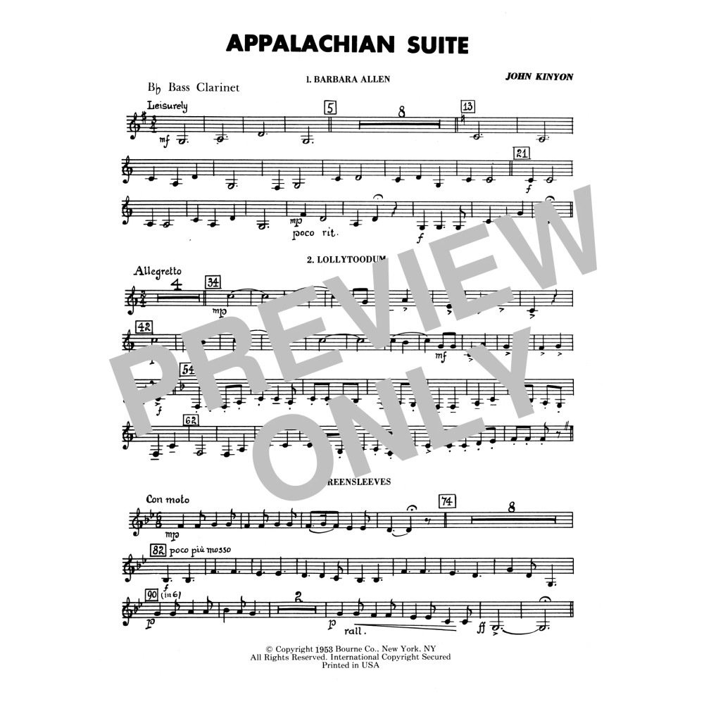 Appalachian Suite - Bb Bass Clarinet
