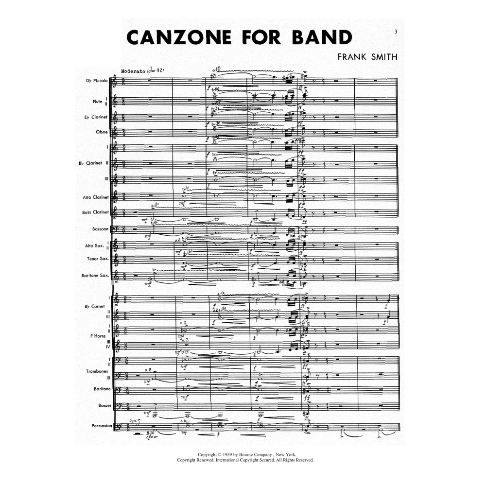 Canzone For Band - Full Score