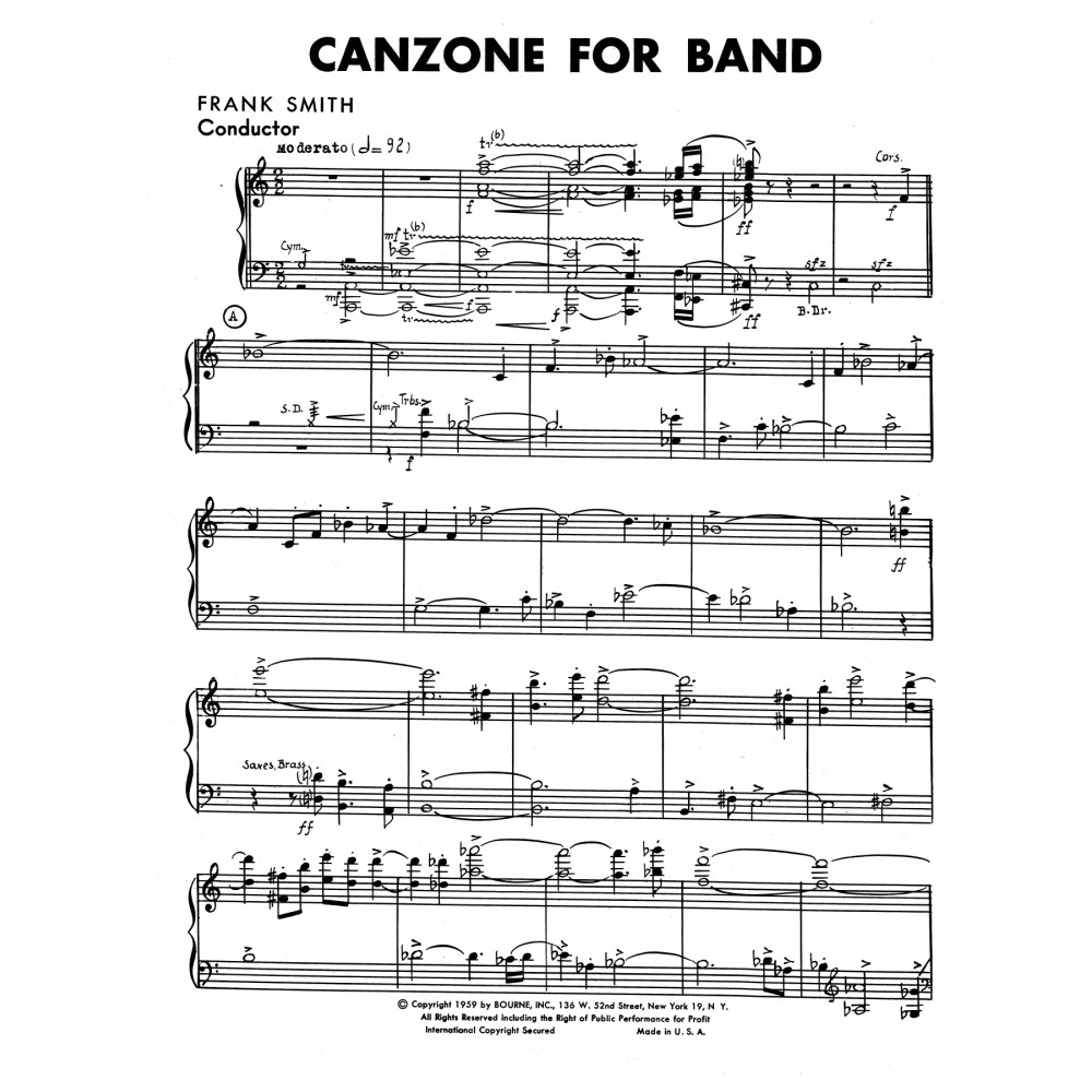 Canzone For Band - Conductor