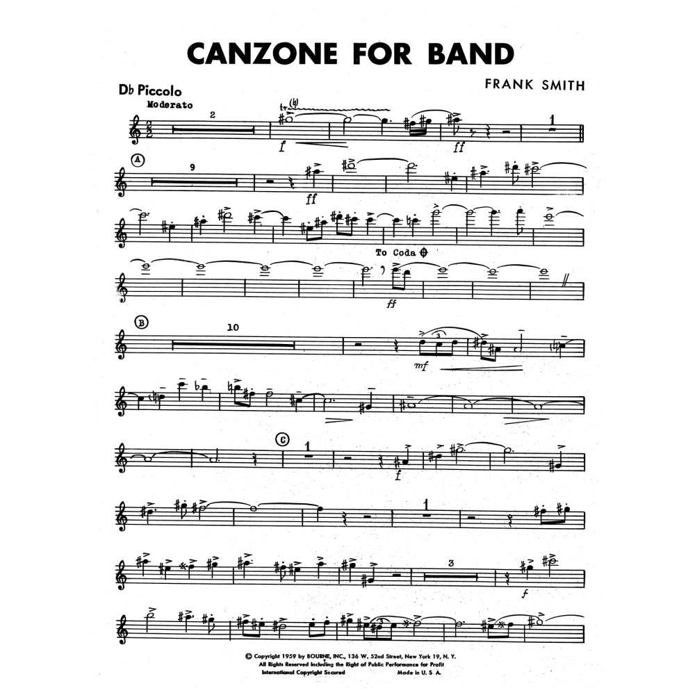 Canzone For Band - Db Piccolo