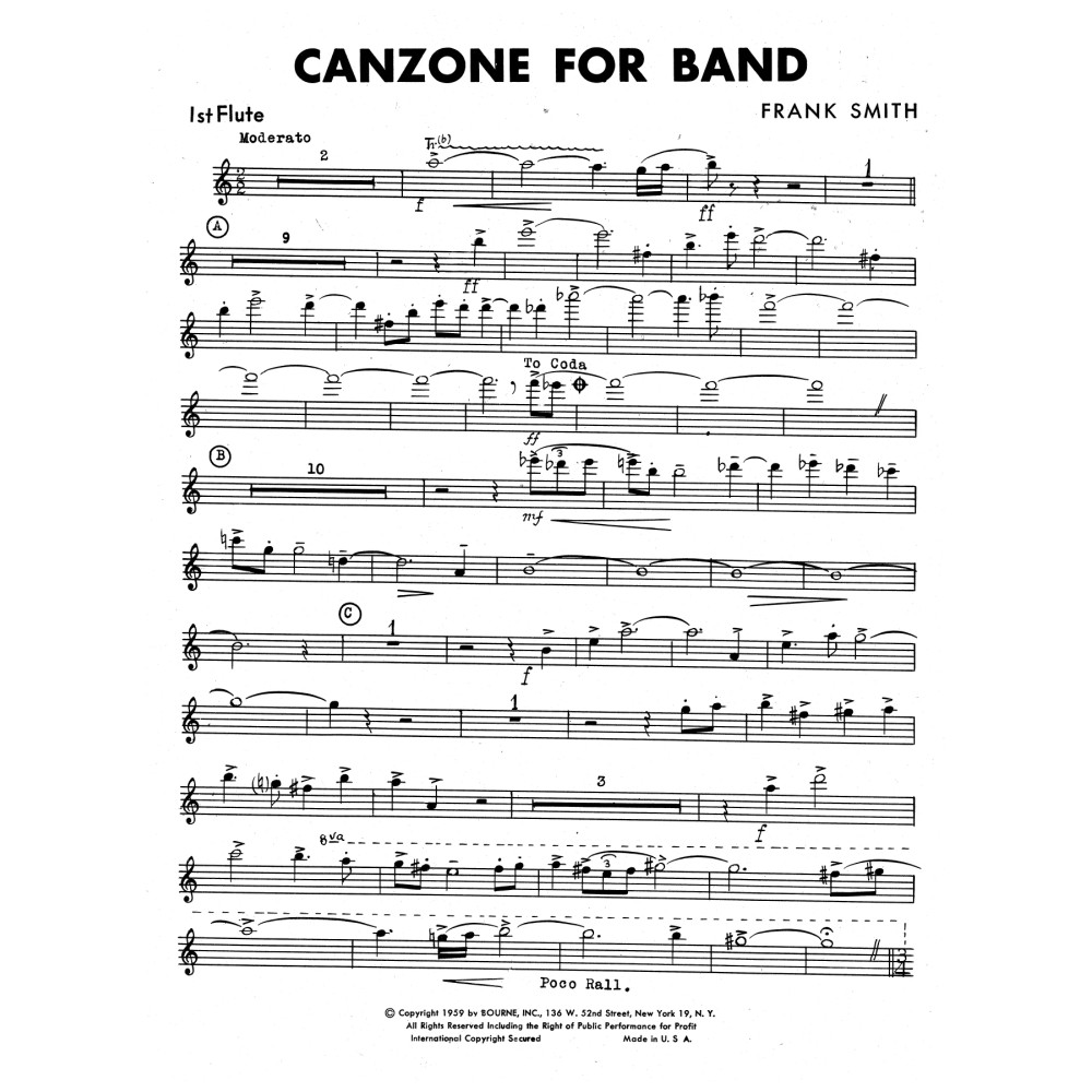 Canzone For Band - 1st Flute