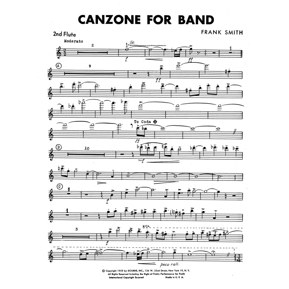 Canzone For Band - 2nd Flute