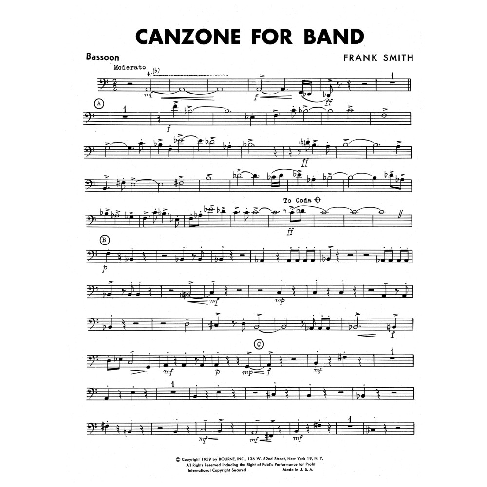 Canzone For Band - Bassoon