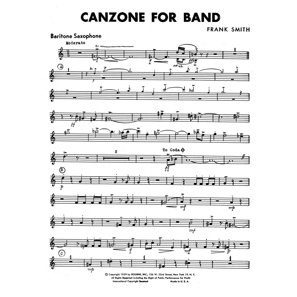 Canzone For Band - Baritone Sax