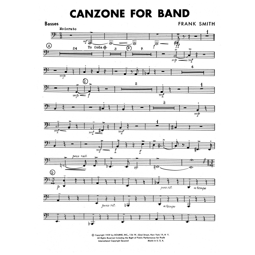 Canzone For Band - Basses