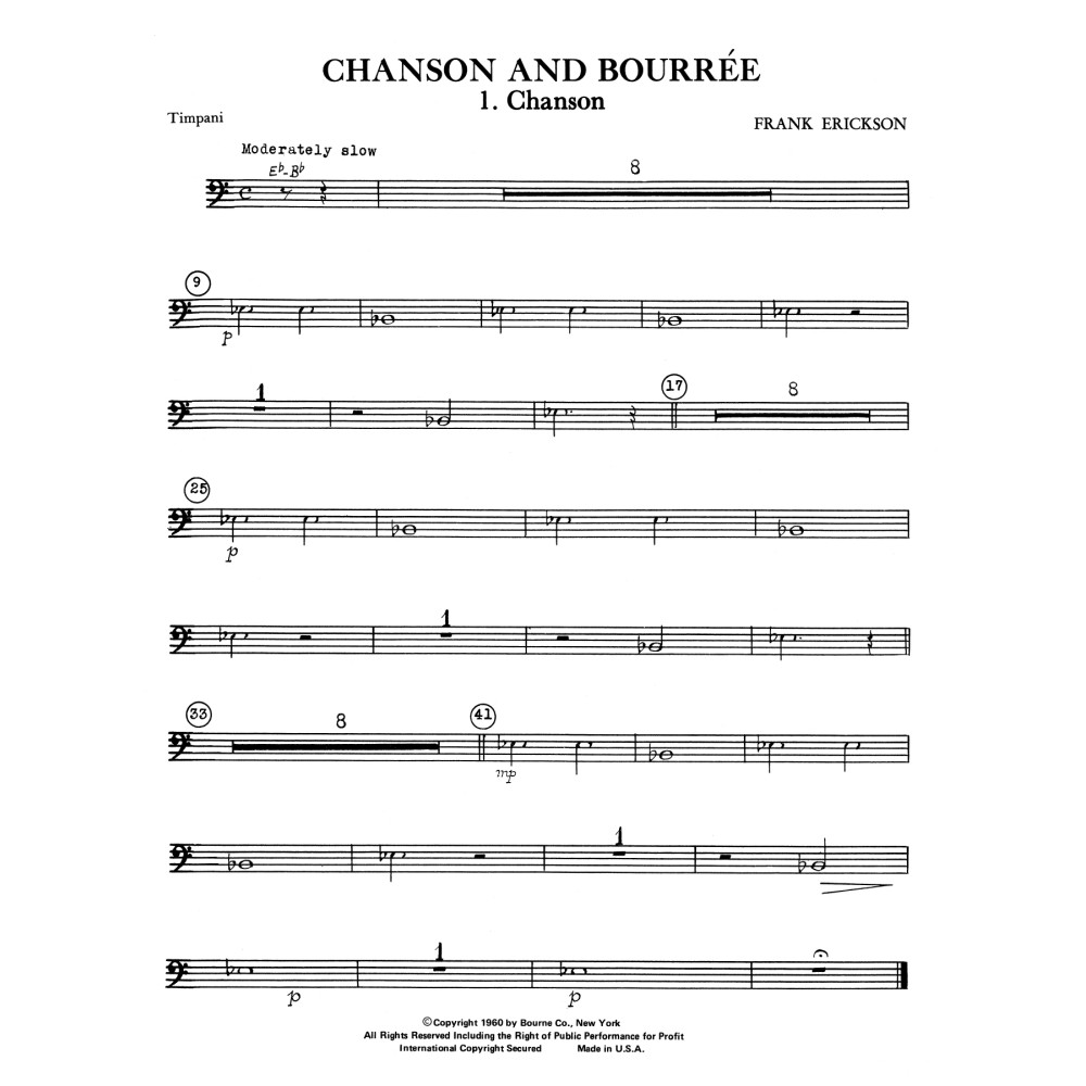 Chanson And Bourree - Percussion/Timpani