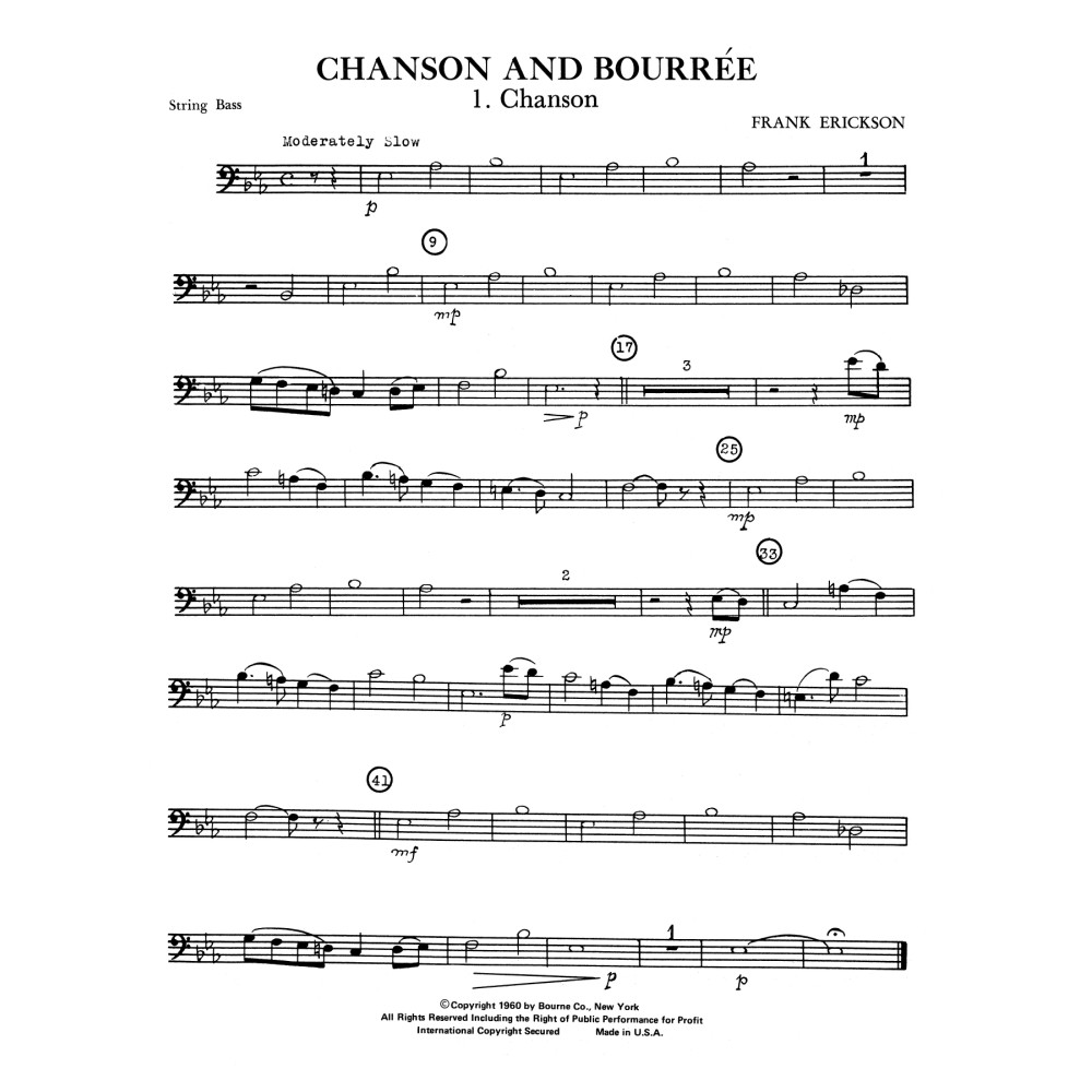 Chanson And Bourree - String Bass