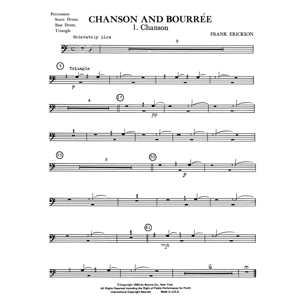 Chanson And Bourree - Percussion