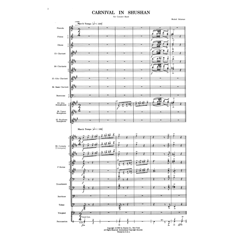 Carnival In Shushan - Full Score