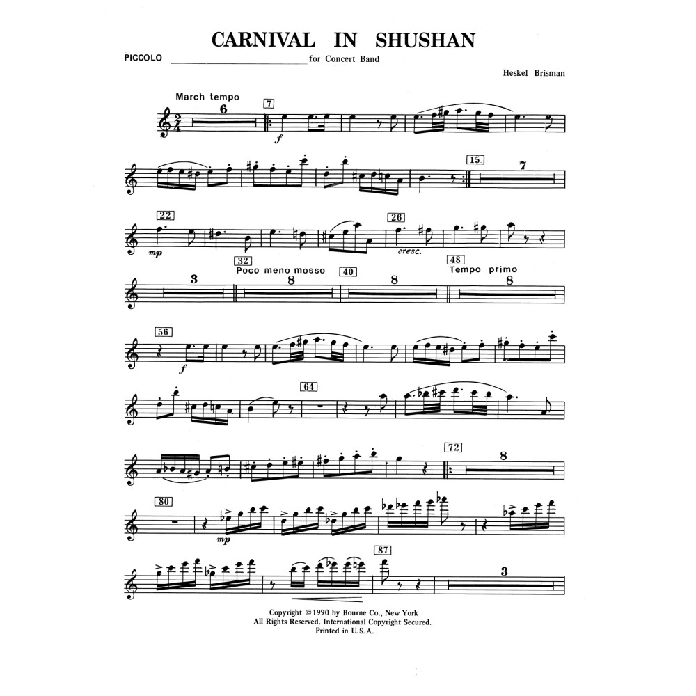 Carnival In Shushan - Piccolo