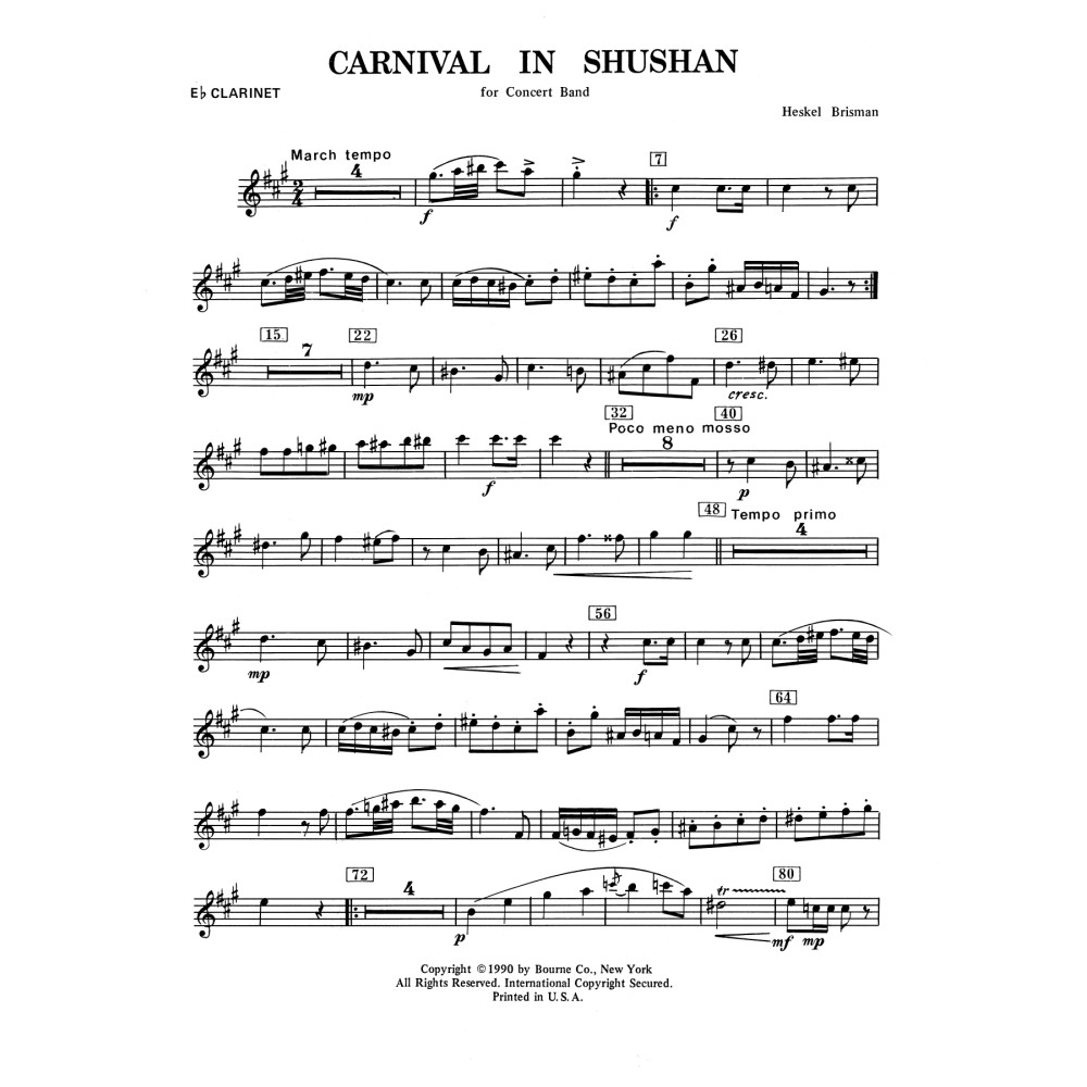 Carnival In Shushan - Eb Clarinet