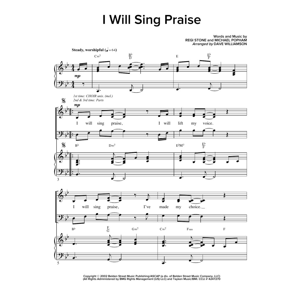 I Will Sing Praise