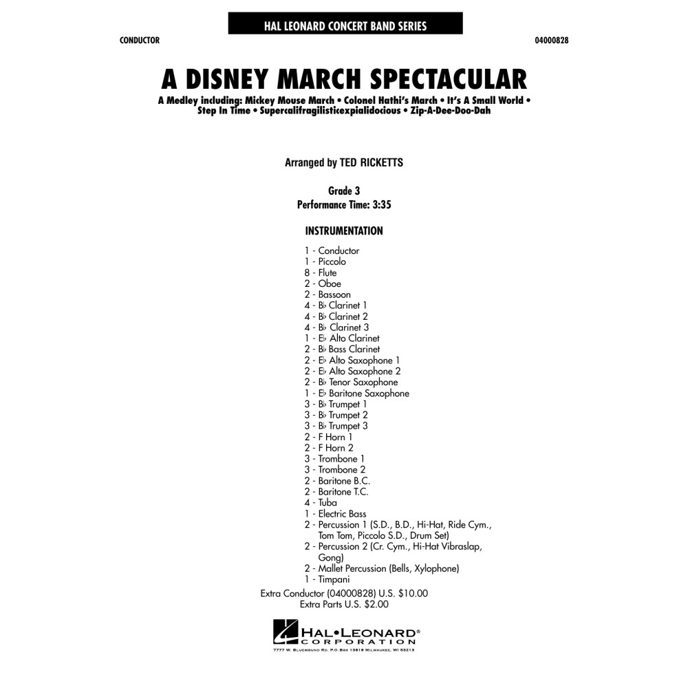 A Disney March Spectacular - Full Score