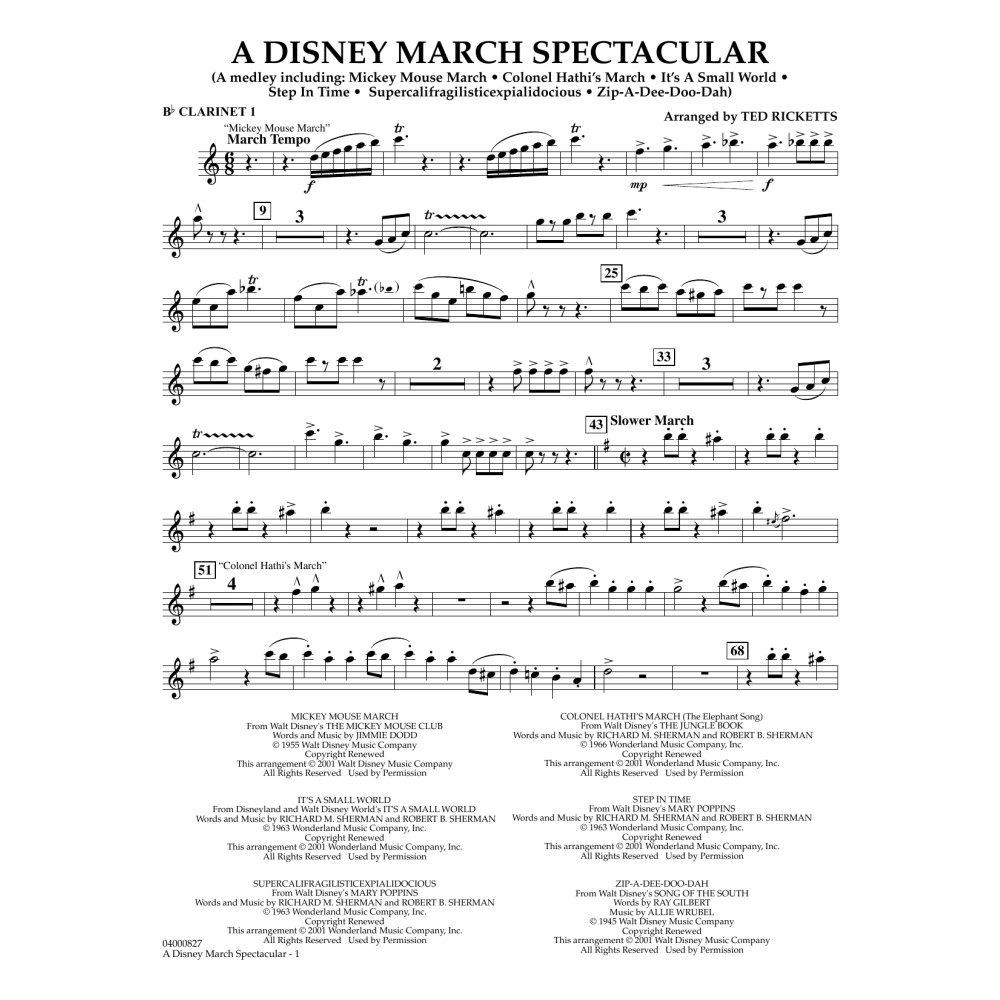 A Disney March Spectacular - Bb Clarinet 1