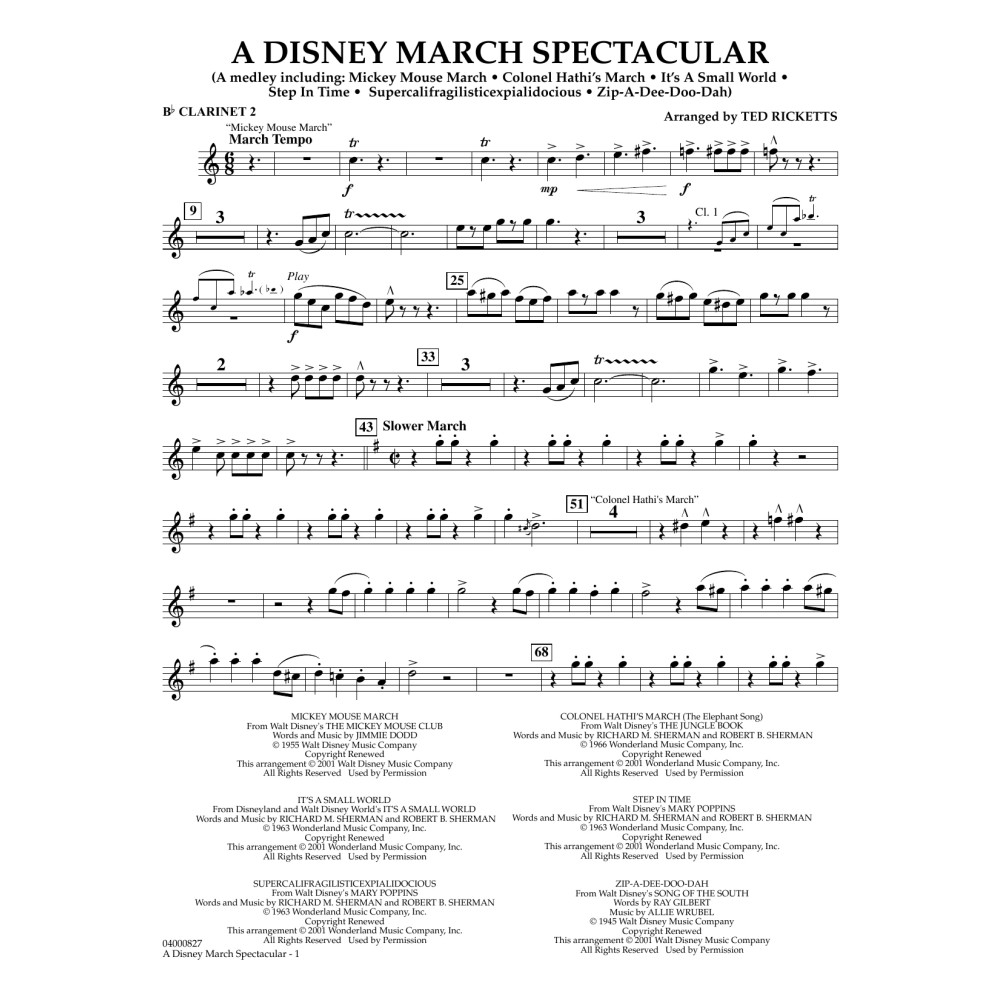 A Disney March Spectacular - Bb Clarinet 2